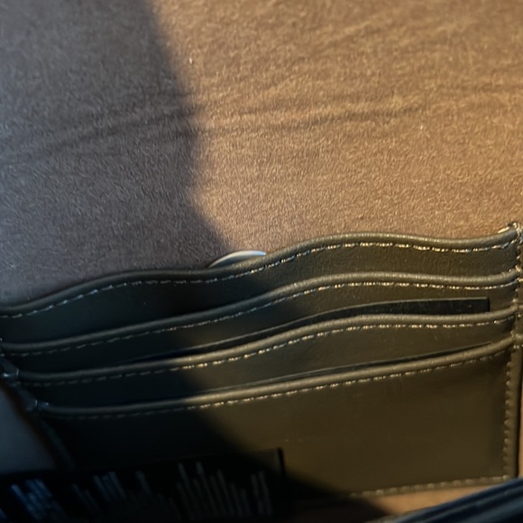 ALLSAINTS Francoise Leather Crossbody Bag in olive and silver NWT - Picture 9 of 11